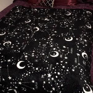 Killstar black and white zodiac throw blanket goth witchy